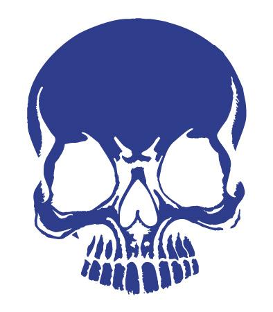 Aufkleber Wandapplikation - Totenkopf Zähne - AP1702 - versch. Größen