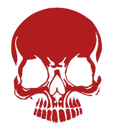 Aufkleber Wandapplikation - Totenkopf Zähne - AP1702 - versch. Größen