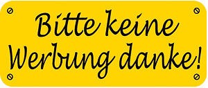 PVC Aufkleber für Briefkasten Briefkästen - KEINE WERBUNG - 302082 - Gr. ca. 48 x 20 mm