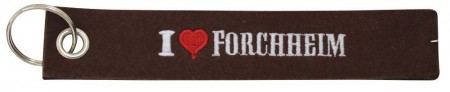 Filz-Schlüsselanhänger mit Stick I love Forchheim Gr. ca. 17x3cm 14193 rost