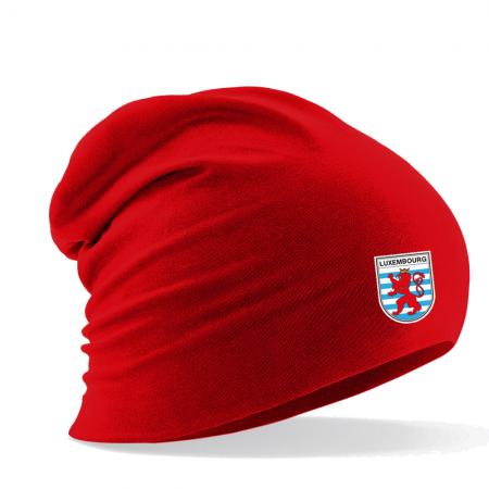 Longbeanie Slouch-Beanie Sommerbeanie mit Textildruck Wappen - LUXEMBURG - SB55031