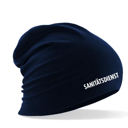 Longbeanie Slouch-Beanie Sommerbeanie mit Textildruck - SANITÄTSDIENST - SB55004