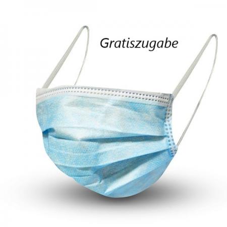 Textil Design-Maske waschbar aus Baumwolle - Unifarben mit Wunschname NAVY + Gratiszugabe