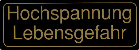 Warnschild - HOCHSPANNUNG - 308502 - Gr. 25 x 9 cm