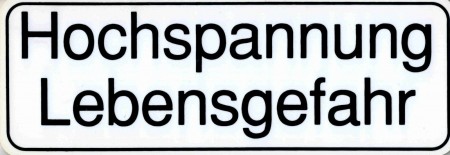 Warnschild - HOCHSPANNUNG - 308501 - Gr. 24,5 x 8,5 cm