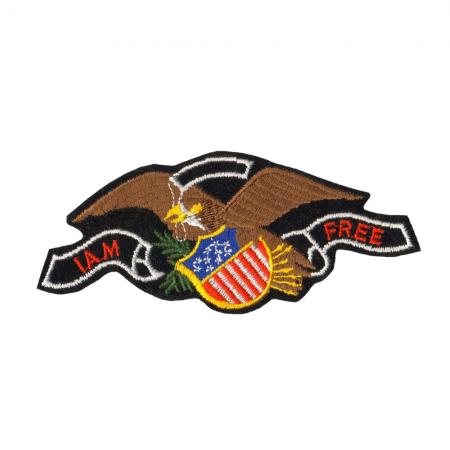 Aufnäher I am free Flagge USA Adler Gr. ca. 12,5 x 5,5 cm  20577