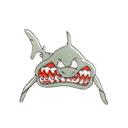 Aufnäher Patches Hai zeigt Zähne Gr. ca. 10,5 x 8,5cm 20726