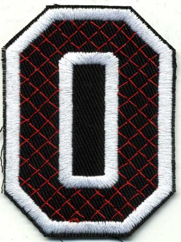 Aufnäher Patches - Buchstabe O - Gr. ca. 6cm x 4cm - 21746 schwarz-weiß