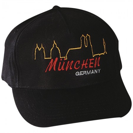 Baseballcap mit Einstickung - Silhouette Stadt München - 68085 schwarz