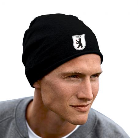 Longbeanie Slouch-Beanie Sommerbeanie mit Textildruck Wappen - BERLIN - SB55034