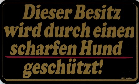 Schild - SCHARFER HUND WACHT schwarz - 308496 - Gr. 25 x 15 cm