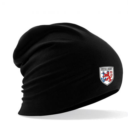 Longbeanie Slouch-Beanie Sommerbeanie mit Textildruck Wappen - DÜSSELDORF - SB55036