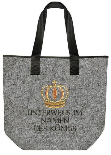 Filztasche mit Einstickung - UNTERWEGS IM NAMEN DES KÖNIGS - 26024 - Shopper Bag