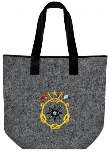 Filztasche mit Einstickung - Kompass Knoten Maritim - 26034 Shoppertasche Gr. ca. 46,5cm x 39,5cm