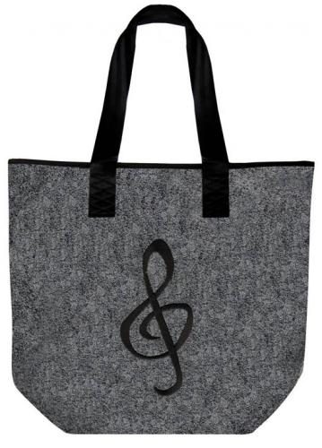 Filztasche mit Einstickung - Notenschlüssel clef - 26042 Shoppertasche Gr. ca. 46,5cm x 39,5cm