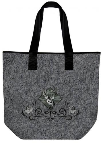 Filztasche mit Einstickung - Deer Hirsch Tattoo Tribal - 26055 Shoppertasche Gr. ca. 46,5cm x 39,5cm