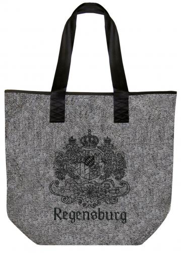 Filztasche mit Einstickung - REGENSBURG - 26075 - Shopper Bag Umhängetasche