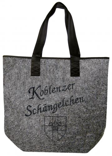 Filztasche mit Einstickung - Koblenzer Schängelchen - 26088 Shoppertasche Gr. ca. 46,5cm x 39,5cm