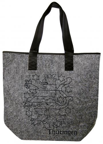 Filztasche mit Einstickung - Thüringen Wappen Emblem - 26116 Shoppertasche Gr. ca. 46,5cm x 39,5cm