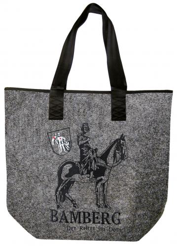 Filztasche mit Einstickung - Bamberg Domreiter - 26125 Shoppertasche Gr. ca. 46,5cm x 39,5cm