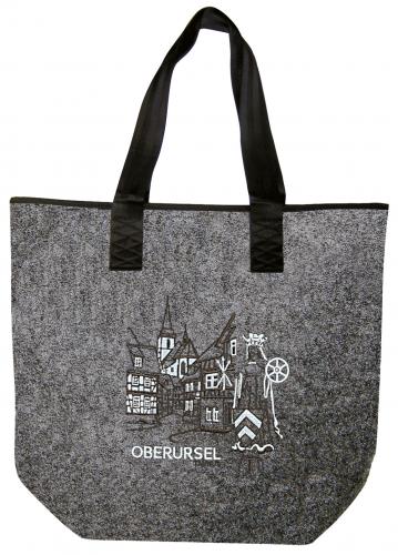 Filztasche mit Einstickung - Oberursel Stadt Skyline - 26143 Shoppertasche Gr. ca. 46,5cm x 39,5cm