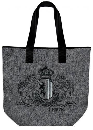 Filztasche mit Einstickung - Leipzig Wappen Emblem - 26155 Shoppertasche Gr. ca. 46,5cm x 39,5cm