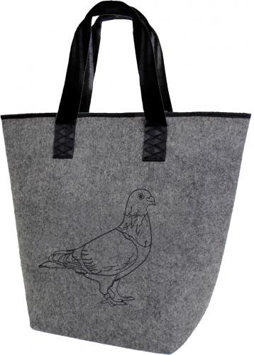 Filztasche Shopper mit Stickerei - Taube - 26162