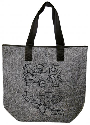 Filztasche mit Einstickung - Bergisch Gladbach Wappen - 26222 Shoppertasche Gr. ca. 46,5cm x 39,5cm