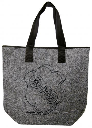 Filztasche mit Einstickung - Fritzlar Wappen Emblem - 26232 Shoppertasche Gr. ca. 46,5cm x 39,5cm