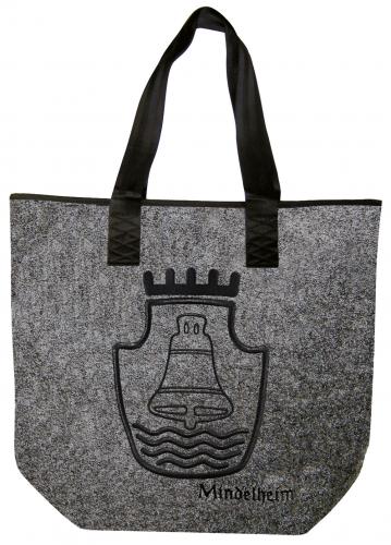 Filztasche mit Einstickung - Wappen Mindelheim - 26248 Shoppertasche Gr. ca. 46,5cm x 39,5cm