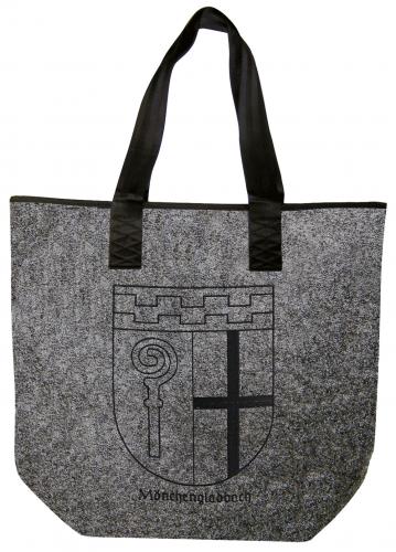Filztasche mit Einstickung - Wappen Mönchengladbach - 26249 Shoppertasche Gr. ca. 46,5cm x 39,5cm