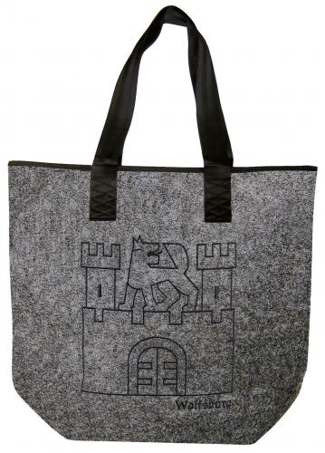 Filztasche mit Einstickung - Wolfsburg Burg - 26253 Shoppertasche Gr. ca. 46,5cm x 39,5cm