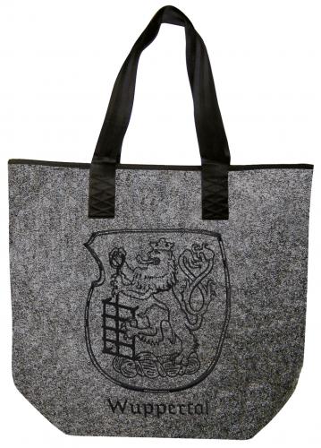 Filztasche mit Einstickung - Wuppertal Wappen - 26254 Shoppertasche Gr. ca. 46,5cm x 39,5cm