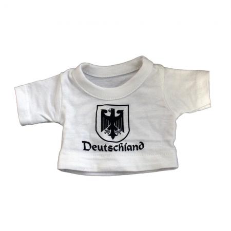 Teddybär Stoffbär Fan-Bär mit Shirt - Deutschland Adler - Größe ca 26cm - 27026 weiß