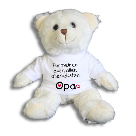 Teddybär mit Shirt  - Für meinen aller, aller, allerliebsten Opa - Größe ca 26cm - 27031