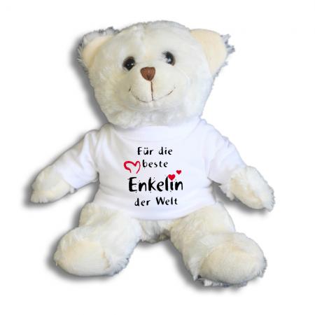 Teddybär mit Shirt  - Für die beste Enkelin der Welt - Größe ca 26cm - 27034