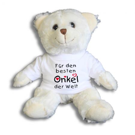 Teddybär mit Shirt  - Für den besten Onkel der Welt - Größe ca 26cm - 27178