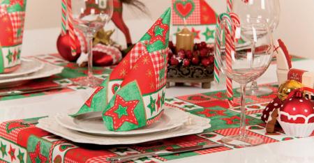Serviette 20x - Weihnachten - Sterne Elch - Gr. 40x40cm - Weihnachtsfest - 33942