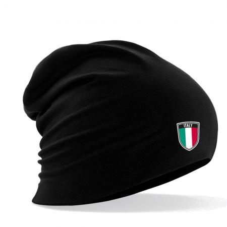 Longbeanie Slouch-Beanie Sommerbeanie mit Textildruck Wappen - ITALIEN ITALY - SB55042