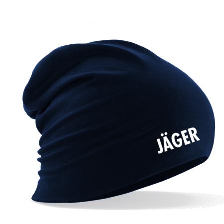 Longbeanie Slouch-Beanie Sommerbeanie mit Textildruck - JÄGER - SB55013