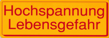 Warnschild - HOCHSPANNUNG - 308500 - Gr. 25 x 9 cm