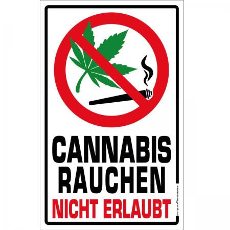 Warnschild  Hinweisschild - Cannabis Rauchen nicht erlaubt - Gr. ca. 25 x 40 cm - 300937