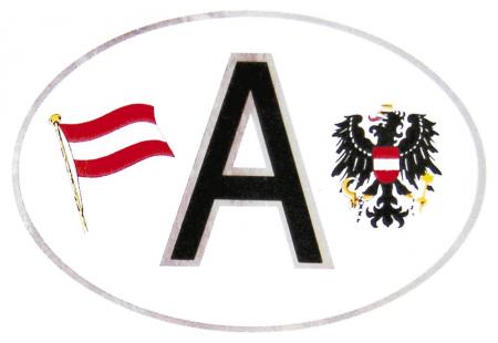 Aufkleber mit Silberrand - A = Austria Österreich Gr. ca. 10,2 x 6,6cm - 301167