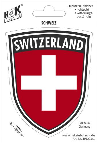 PVC Aufkleber - SWITZERLAND - Schweiz - 301203/1 - Gr. ca. 7,9 x 10 cm