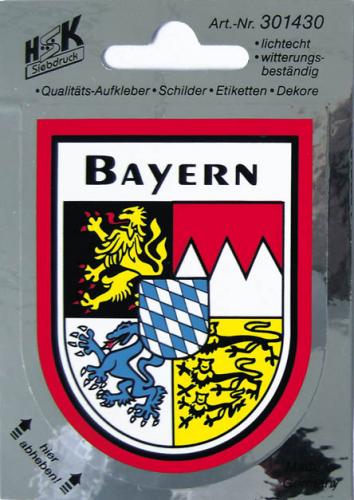 Auto-Aufkleber - BAYERN - Gr. ca. 6,5 x 8cm (301430) - Wappen