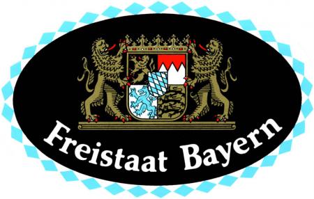 Auto-Aufkleber - FREISTAAT BAYERN - Gr. ca. 9, 5 x 12cm (301446) Wappen  Landeszeichen Flagge