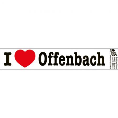 PVC-Aufkleber - I love Offenbach - Gr. ca. 18 x 3,5 cm - 301925