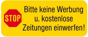 PVC-Aufkleber - BITTE KEINE WERBUNG - 302057/5 - Gr. ca. 48 x 20 mm
