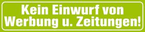 PVC-Aufkleber - KEINE WERBUNG - 302077/1 - Gr. ca. 9 x 2 cm