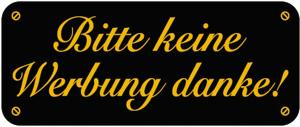 PVC-Aufkleber - BITTE KEINE WERBUNG - 302082/2 - Gr. ca. 48 x 20 mm